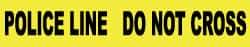 NMC - 1,000' Long x 3" Wide Roll, Polyethylene, Yellow Barricade Tape - Message: Police Line - Do Not Cross - Eagle Tool & Supply