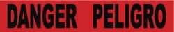 NMC - 1,000' Long x 3" Wide Roll, Polyethylene, Red Barricade Tape - Message: Danger - Eagle Tool & Supply