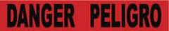 NMC - 1,000' Long x 3" Wide Roll, Polyethylene, Red Barricade Tape - Message: Danger - Eagle Tool & Supply