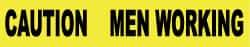 NMC - 1,000' Long x 3" Wide Roll, Polyethylene, Yellow Barricade Tape - Message: Caution - Men Working - Eagle Tool & Supply