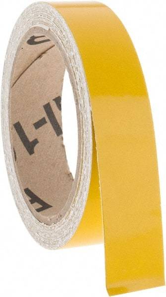 NMC - Yellow Solid Color Vinyl Tape - 1" Wide x 30' Long x 0.002" Thick, General Traffic - Eagle Tool & Supply