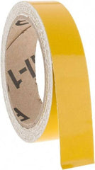 NMC - Yellow Solid Color Vinyl Tape - 1" Wide x 30' Long x 0.002" Thick, General Traffic - Eagle Tool & Supply