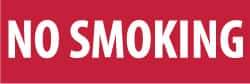 NMC - "No Smoking", 12" Long x 24" Wide, Pressure-Sensitive Vinyl Safety Sign - Rectangle, 0.004" Thick, Use for Smoking Regulations - Eagle Tool & Supply