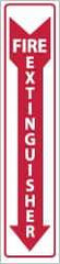 NMC - Fire Extinguisher, Aluminum Fire Sign - 4" Wide x 18" High - Eagle Tool & Supply