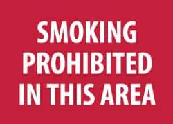 NMC - "Smoking Prohibited in This Area", 10" Long x 14" Wide, Rigid Plastic Safety Sign - Rectangle, 0.05" Thick, Use for Smoking Regulations - Eagle Tool & Supply
