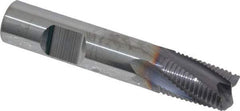 Niagara Cutter - 3/8" Diam, Fine Pitch, 1/2" LOC, 4 Flute Solid Carbide Corner Chamfer Roughing End Mill - AlTiN Finish, 2" OAL, 3/8" Shank Diam, Single End, Centercutting, 20° Helix - Eagle Tool & Supply