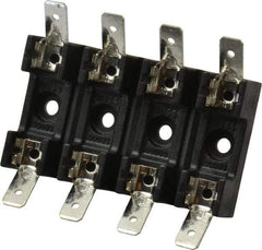 Cooper Bussmann - 4 Pole, 300 VAC/VDC, 30 Amp, Bolt-in Fuse Block - 1/4 Inch Diameter x 1-1/4 Inch Fuse Length, 2 Inch Long x 2-3/8 Inch Wide x 14.3mm High Block, 266°F - Eagle Tool & Supply