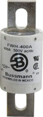 Cooper Bussmann - 500 VAC/VDC, 400 Amp, Fast-Acting Semiconductor/High Speed Fuse - Bolt-on Mount, 4-11/32" OAL, 200 (RMS Symmetrical), 50 at DC kA Rating, 1-1/2" Diam - Eagle Tool & Supply