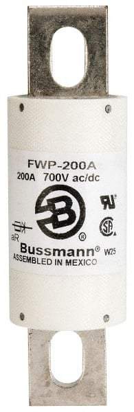 Cooper Bussmann - 700 VAC/VDC, 200 Amp, Fast-Acting Semiconductor/High Speed Fuse - Stud Mount Mount, 5-3/32" OAL, 200 (RMS), 50 at DC kA Rating, 1-1/2" Diam - Eagle Tool & Supply