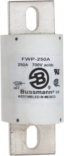 Cooper Bussmann - 700 VAC/VDC, 250 Amp, Fast-Acting Semiconductor/High Speed Fuse - Stud Mount Mount, 5-3/32" OAL, 200 (RMS), 50 at DC kA Rating, 2" Diam - Eagle Tool & Supply