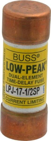 Cooper Bussmann - 300 VDC, 600 VAC, 17.5 Amp, Time Delay General Purpose Fuse - Fuse Holder Mount, 2-1/4" OAL, 100 at DC, 300 at AC (RMS) kA Rating, 13/16" Diam - Eagle Tool & Supply