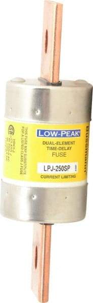 Cooper Bussmann - 300 VDC, 600 VAC, 250 Amp, Time Delay General Purpose Fuse - Bolt-on Mount, 7-1/8" OAL, 100 at DC, 300 at AC (RMS) kA Rating, 2" Diam - Eagle Tool & Supply