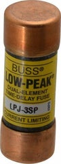 Cooper Bussmann - 300 VDC, 600 VAC, 3 Amp, Time Delay General Purpose Fuse - Fuse Holder Mount, 2-1/4" OAL, 100 at DC, 300 at AC (RMS) kA Rating, 13/16" Diam - Eagle Tool & Supply