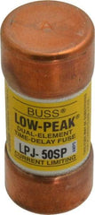 Cooper Bussmann - 300 VDC, 600 VAC, 50 Amp, Time Delay General Purpose Fuse - Fuse Holder Mount, 2-3/8" OAL, 100 at DC, 300 at AC (RMS) kA Rating, 1-1/16" Diam - Eagle Tool & Supply