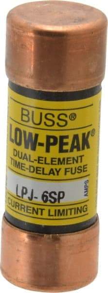 Cooper Bussmann - 300 VDC, 600 VAC, 6 Amp, Time Delay General Purpose Fuse - Fuse Holder Mount, 2-1/4" OAL, 100 at DC, 300 at AC (RMS) kA Rating, 13/16" Diam - Eagle Tool & Supply