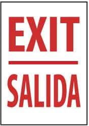 NMC - Exit, Plastic Exit Sign - 14" Wide x 20" High, English/Spanish - Eagle Tool & Supply