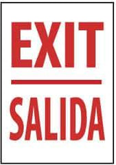 NMC - Exit, Plastic Exit Sign - 14" Wide x 20" High, English/Spanish - Eagle Tool & Supply