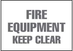 NMC - "Fire Equipment - Keep Clear", 7" Long x 10" Wide, Rigid Plastic Safety Sign - Rectangle, 0.05" Thick, Use for Accident Prevention - Eagle Tool & Supply