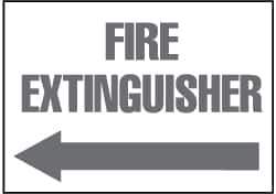 NMC - Fire Extinguisher, Pressure Sensitive Vinyl Fire Sign - 14" Wide x 10" High - Eagle Tool & Supply