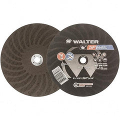 WALTER Surface Technologies - 8" 30 Grit Aluminum Oxide Cutoff Wheel - 1/16" Thick, 5/8" Arbor, 7,600 Max RPM, Use with Circular Saws - Eagle Tool & Supply