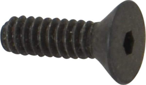 Holo-Krome - #4-40 UNC Hex Socket Drive, 82° Flat Screw - Alloy Steel, Black Oxide Finish, Fully Threaded, 3/8" OAL - Eagle Tool & Supply