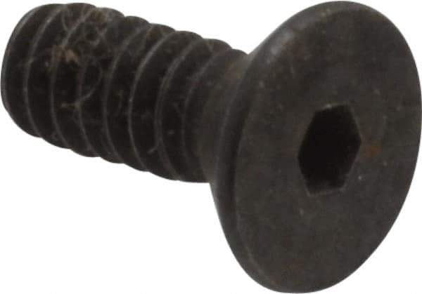 Holo-Krome - #6-32 UNC Hex Socket Drive, 82° Flat Screw - Alloy Steel, Black Oxide Finish, Fully Threaded, 3/8" OAL - Eagle Tool & Supply