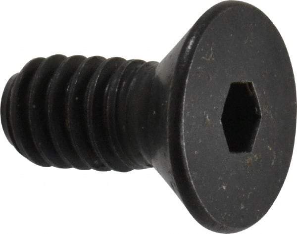 Holo-Krome - #8-32 UNC Hex Socket Drive, 82° Flat Screw - Alloy Steel, Black Oxide Finish, Fully Threaded, 3/8" OAL - Eagle Tool & Supply