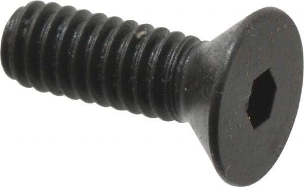 Holo-Krome - #8-32 UNC Hex Socket Drive, 82° Flat Screw - Alloy Steel, Black Oxide Finish, Fully Threaded, 1/2" OAL - Eagle Tool & Supply