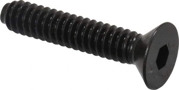 Holo-Krome - #10-24 UNC Hex Socket Drive, 82° Flat Screw - Alloy Steel, Black Oxide Finish, Fully Threaded, 1" OAL - Eagle Tool & Supply