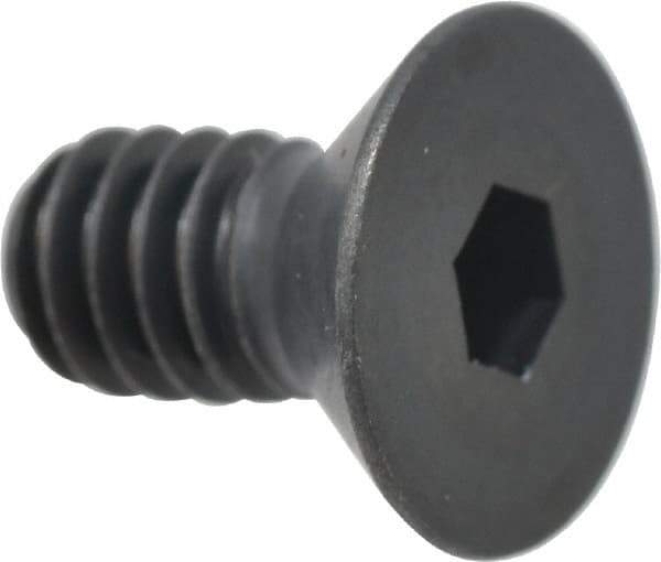 Holo-Krome - 1/4-20 UNC Hex Socket Drive, 82° Flat Screw - Alloy Steel, Black Oxide Finish, Fully Threaded, 1/2" OAL - Eagle Tool & Supply
