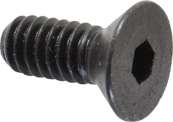 Holo-Krome - 1/4-20 UNC Hex Socket Drive, 82° Flat Screw - Alloy Steel, Black Oxide Finish, Fully Threaded, 5/8" OAL - Eagle Tool & Supply