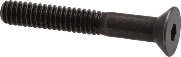 Holo-Krome - 1/4-20 UNC Hex Socket Drive, 82° Flat Screw - Alloy Steel, Black Oxide Finish, Partially Threaded, 1-3/4" OAL - Eagle Tool & Supply