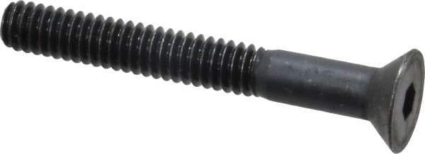 Holo-Krome - 1/4-20 UNC Hex Socket Drive, 82° Flat Screw - Alloy Steel, Black Oxide Finish, Partially Threaded, 2" OAL - Eagle Tool & Supply