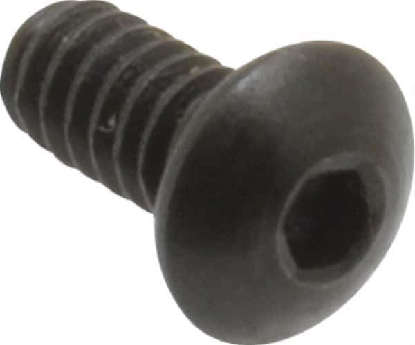 Holo-Krome - #4-40 UNC Hex Socket Drive, Button Screw - Alloy Steel, Black Oxide Finish, Fully Threaded, 1/4" Length Under Head - Eagle Tool & Supply