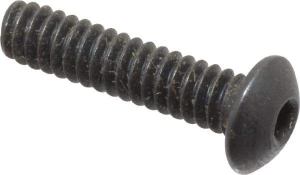 Holo-Krome - #4-40 UNC Hex Socket Drive, Button Screw - Alloy Steel, Black Oxide Finish, Fully Threaded, 1/2" Length Under Head - Eagle Tool & Supply