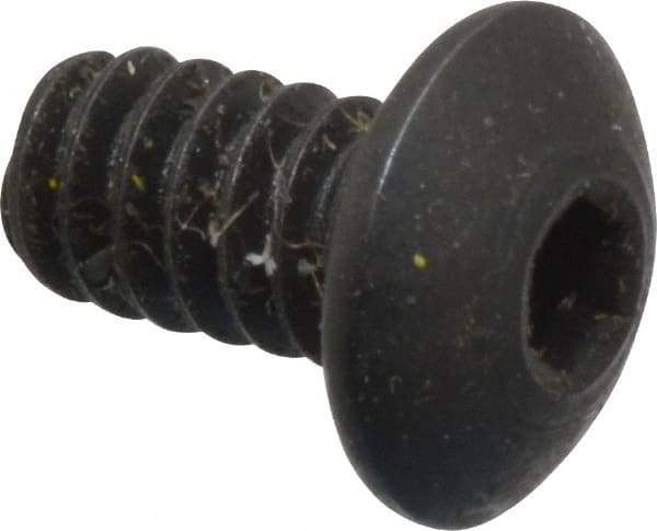 Holo-Krome - #6-32 UNC Hex Socket Drive, Button Screw - Alloy Steel, Black Oxide Finish, Fully Threaded, 1/4" Length Under Head - Eagle Tool & Supply
