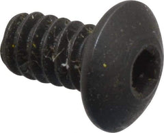 Holo-Krome - #6-32 UNC Hex Socket Drive, Button Screw - Alloy Steel, Black Oxide Finish, Fully Threaded, 1/4" Length Under Head - Eagle Tool & Supply