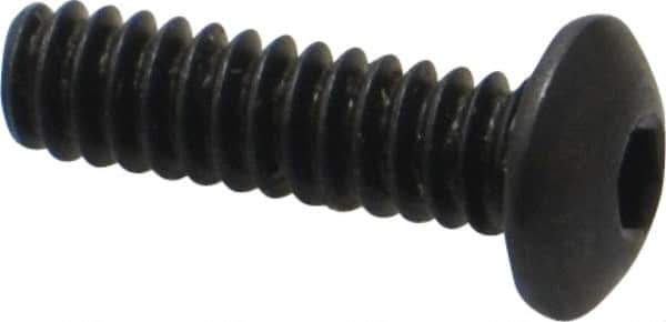 Holo-Krome - #6-32 UNC Hex Socket Drive, Button Screw - Alloy Steel, Black Oxide Finish, Fully Threaded, 1/2" Length Under Head - Eagle Tool & Supply