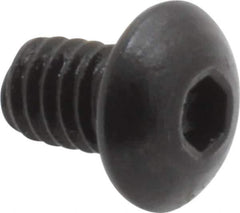 Holo-Krome - #8-32 UNC Hex Socket Drive, Button Screw - Alloy Steel, Black Oxide Finish, Fully Threaded, 1/4" Length Under Head - Eagle Tool & Supply