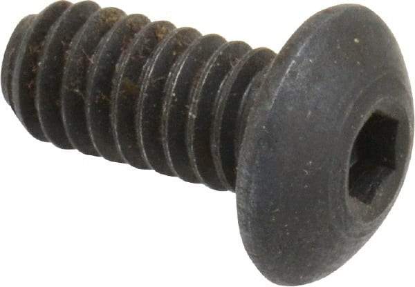 Holo-Krome - #8-32 UNC Hex Socket Drive, Button Screw - Alloy Steel, Black Oxide Finish, Fully Threaded, 3/8" Length Under Head - Eagle Tool & Supply