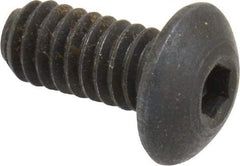 Holo-Krome - #8-32 UNC Hex Socket Drive, Button Screw - Alloy Steel, Black Oxide Finish, Fully Threaded, 3/8" Length Under Head - Eagle Tool & Supply