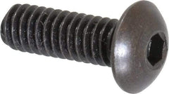 Holo-Krome - #8-32 UNC Hex Socket Drive, Button Screw - Alloy Steel, Black Oxide Finish, Fully Threaded, 1/2" Length Under Head - Eagle Tool & Supply