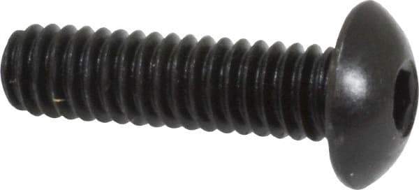 Holo-Krome - #8-32 UNC Hex Socket Drive, Button Screw - Alloy Steel, Black Oxide Finish, Fully Threaded, 5/8" Length Under Head - Eagle Tool & Supply