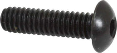 Holo-Krome - #8-32 UNC Hex Socket Drive, Button Screw - Alloy Steel, Black Oxide Finish, Fully Threaded, 5/8" Length Under Head - Eagle Tool & Supply