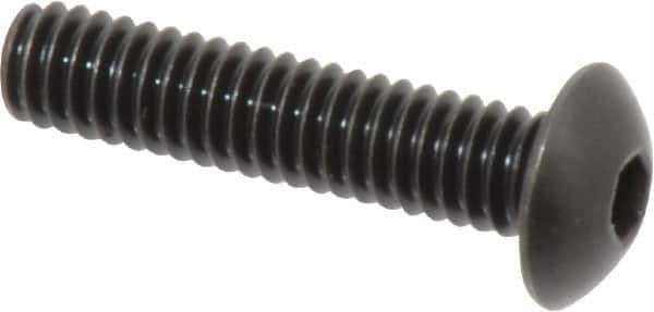 Holo-Krome - #8-32 UNC Hex Socket Drive, Button Screw - Alloy Steel, Black Oxide Finish, Fully Threaded, 3/4" Length Under Head - Eagle Tool & Supply