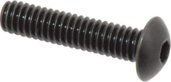 Holo-Krome - #8-32 UNC Hex Socket Drive, Button Screw - Alloy Steel, Black Oxide Finish, Fully Threaded, 3/4" Length Under Head - Eagle Tool & Supply