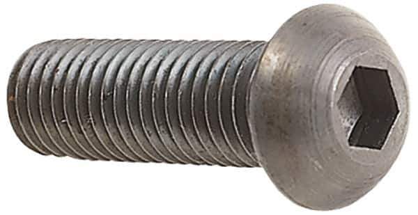 Holo-Krome - #8-32 UNC Hex Socket Drive, Button Screw - Alloy Steel, Black Oxide Finish, Fully Threaded, 1" Length Under Head - Eagle Tool & Supply