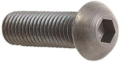 Holo-Krome - #8-32 UNC Hex Socket Drive, Button Screw - Alloy Steel, Black Oxide Finish, Fully Threaded, 1" Length Under Head - Eagle Tool & Supply