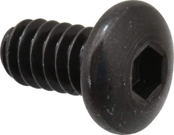 Holo-Krome - #10-24 UNC Hex Socket Drive, Button Screw - Alloy Steel, Black Oxide Finish, Fully Threaded, 3/8" Length Under Head - Eagle Tool & Supply