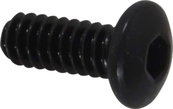 Holo-Krome - #10-24 UNC Hex Socket Drive, Button Screw - Alloy Steel, Black Oxide Finish, Fully Threaded, 1/2" Length Under Head - Eagle Tool & Supply